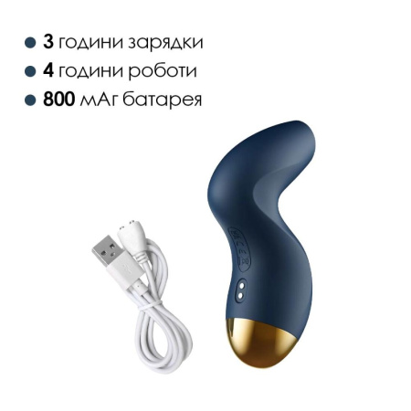 Вакуумный клиторальный стимулятор Svakom Pulse Pure Navy Blue, 5 режимов, 5 интенсивностей в каждом || Вакуумний кліторальний стимулятор Svakom Pulse Pure Navy Blue, 5 режимів, 5 інтенсивностей у кожному