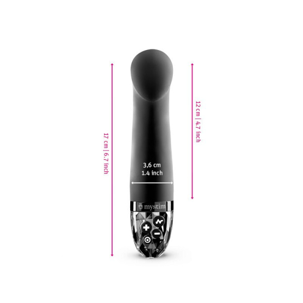 Вибратор для точки G с электростимуляцией Mystim Right on Ron Black Edition
