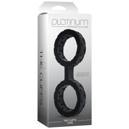 Наручники из силикона Doc Johnson The Cuffs Large - Black, хорошо тянутся, для рук и для ног || Наручники з силікону Doc Johnson The Cuffs Large - Black, добре тягнуться, для рук і для ніг