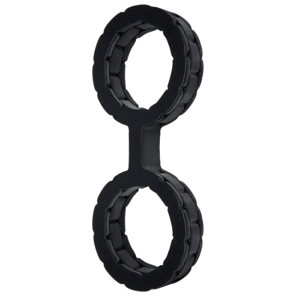 Наручники из силикона Doc Johnson The Cuffs Large - Black, хорошо тянутся, для рук и для ног