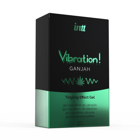 Жидкий вибратор Intt Vibration Ganjah (15 мл), густой гель, необычный вкус, действует до 30 минут || Рідкий вібратор Intt Vibration Ganjah (15 мл), густий гель, незвичайний смак, діє до 30 хвилин