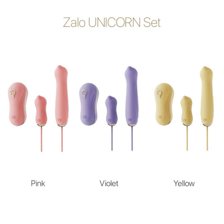 Набор 3в1 Zalo – UNICORN Set Yellow, виброяйцо, пульсатор, вакуумный стимулятор || Набір 3в1 Zalo – UNICORN Set Yellow, віброяйце, пульсатор, вакуумний стимулятор