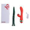 Вибратор-кролик с флоггером LOCKINK SEVANDA Whip Vibrating Massage Wand - Red & Green || Вібратор-кролик з флогером LOCKINK SEVANDA Whip Vibrating Massage Wand - Red & Green