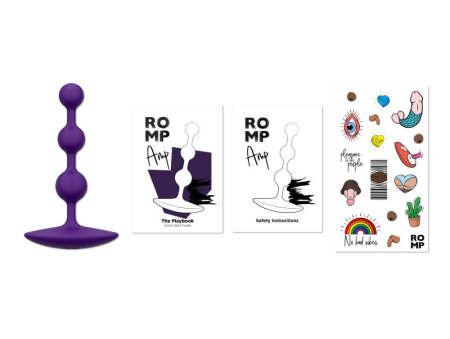 Анальные бусы Romp Amp Dark Purple, силикон, макс. диаметр 2,6 см || Анальне намисто Romp Amp Dark Purple, силікон, макс. діаметр 2,6 см
