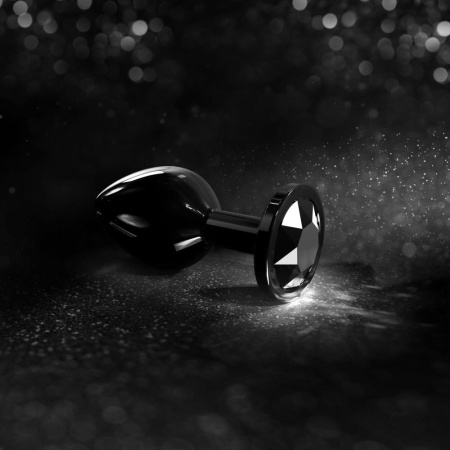 Металлическая анальная пробка с кристаллом Dorcel Diamond Plug Black S || Металева анальна пробка з кристалом Dorcel Diamond Plug Black S