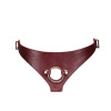 Кожаные трусы для страпона Liebe Seele Wine Red Strap on Harness, универсальный размер || Шкіряні трусики для страпона Liebe Seele Wine Red Strap on Harness, універсальний розмір