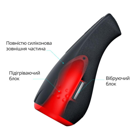 Мастурбатор Otouch AIRTURN 1, 7 режимов вибрации, 2 уровня подогрева, счетчик фрикций || Мастурбатор Otouch AIRTURN 1, 7 режимів вібрації, 2 рівні підігріву, лічильник фрикцій