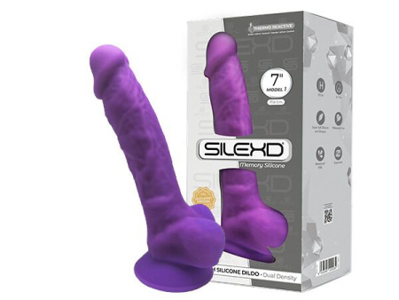 Фаллоимитатор SilexD Johnny Purple (MODEL 1 size 7in), двухслойный, силикон+Silexpan, диаметр 3,8 см || Фалоімітатор SilexD Johnny Purple (MODEL 1 size 7in), двошаровий, силікон+Silexpan, діаметр 3,8 см