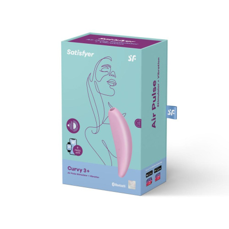 Мощный вакуумный клиторальный стимулятор Satisfyer Curvy 3+ с управлением через интернет || Вакуумний кліторальний стимулятор Satisfyer Curvy 3+