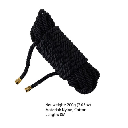 Веревка для шибари LOCKINK SEVANDA Shibari Pratice Rope Black, 8 метров || Мотузка для шибарі LOCKINK SEVANDA Shibari Pratice Rope Black, 8 метрів