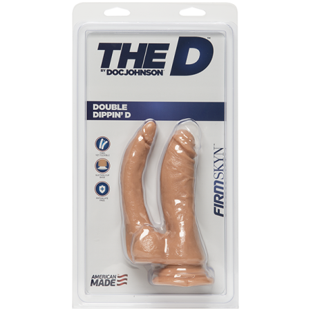 Двойной фаллоимитатор Doc Johnson The D - Double Dippin D FIRMSKYN для анально-вагинального секса || Подвійний фалоімітатор Doc Johnson The D - Double Dippin D FIRMSKYN для анально-вагінального сексу
