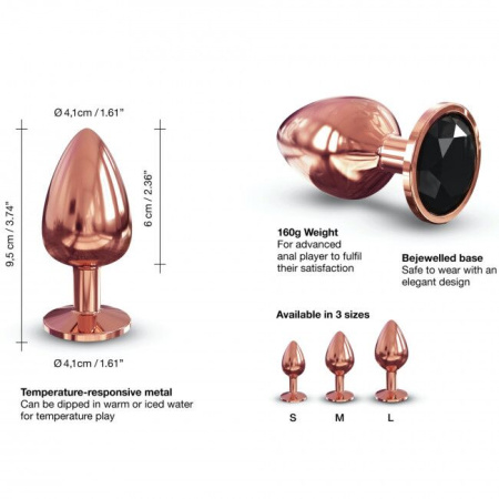 Металлическая анальная пробка с украшением в виде кристалла Dorcel - Diamond Plug Rose Gold L || Металева анальна пробка із прикрасою у вигляді кристалу Dorcel - Diamond Plug Rose Gold L