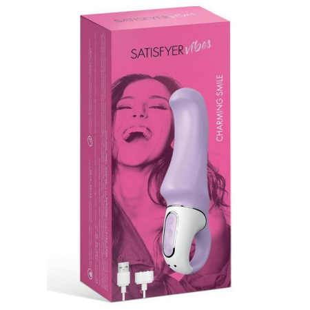 Мощный вибратор Satisfyer Vibes Charming Smile с гибким стволом, литой силикон, 12 режимов работы || Потужний вібратор Satisfyer Vibes Charming Smile з гнучким стовбуром, літій силікон, 12 режимів