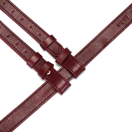 Кожаные трусы для страпона Liebe Seele Wine Red Strap on Harness, универсальный размер || Шкіряні трусики для страпона Liebe Seele Wine Red Strap on Harness, універсальний розмір