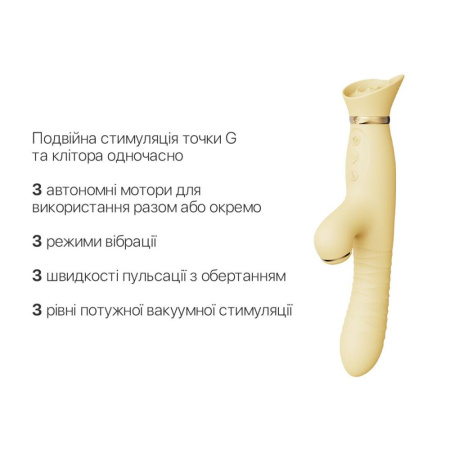 Пульсатор-вибратор с вакуумной стимуляцией клитора Zalo - ROSE Thruster Lemon Yellow || Пульсатор-вібратор із вакуумною стимуляцією клітора Zalo - ROSE Thruster Lemon Yellow