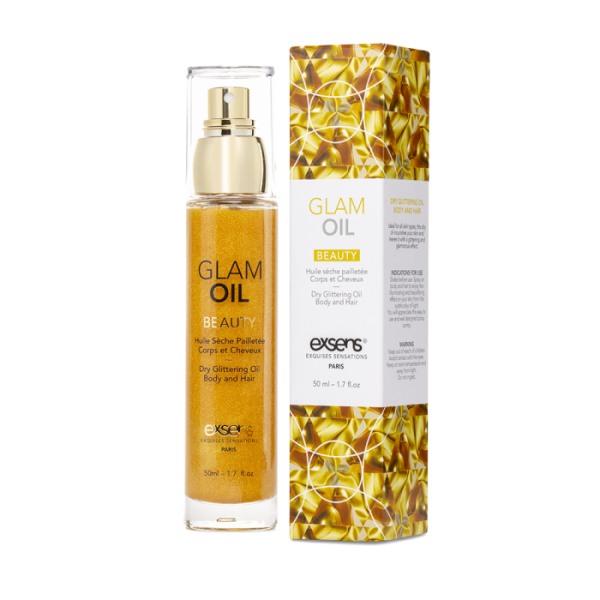 Масло для тела с блеском EXSENS Glam Oil 50мл, с маслом миндаля, без парабенов и феноксиэтанола