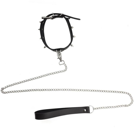 Ошейник с шипами и поводком Art of Sex - Collar Spikes and Leash || Нашийник з шипами та повідцем Art of Sex - Collar Spikes and Leash