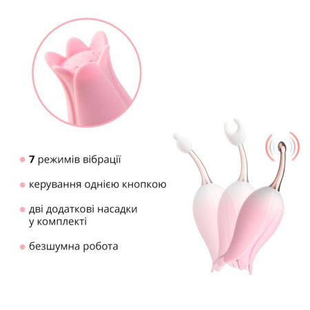 Ультразвуковой вибратор для клитора Otouch Bloom Ultrasonic Clitoris, 2 доп насадки || Ультразвуковий вібратор для клітора Otouch Bloom Ultrasonic Clitoris, 2 доп насадки