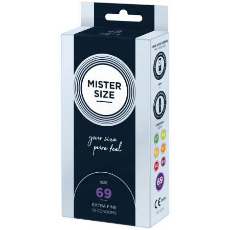 Презервативы Mister Size - pure feel - 69 (10 condoms), толщина 0,05 мм || Презервативи Mister Size - pure feel - 69 (10 condoms), товщина 0,05 мм