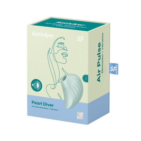 Вакуумный клиторальный стимулятор с вибрацией Satisfyer Pearl Diver Mint || Вакуумний кліторальний стимулятор із вібрацією Satisfyer Pearl Diver Mint