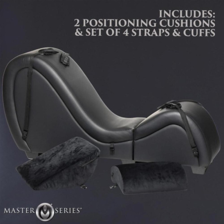 Секс-кресло с подушками Master Series Kinky Sex Lounge with Cushions - Black || Секс-крісло з подушками Master Series Kinky Sex Lounge with Cushions - Black