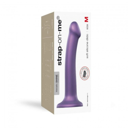 Насадка для страпона Strap-On-Me Mono Density Dildo Violet M, диам. 3,3см, однослойный силикон, гибк || Насадка для страпону Strap-On-Me Mono Density Dildo Violet M, діам. 3,3 см, одношаровий силікон, гну