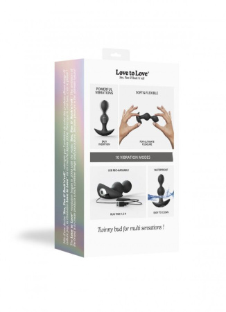 Анальный стимулятор, гибкий с вибрацией Love To Love TWINNY BUD Black || Анальний стимулятор, гнучкий з вібрацією Love To Love TWINNY BUD Black