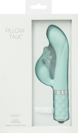 Роскошный вибратор-кролик Pillow Talk - Kinky Teal с кристаллом Сваровски, мощный || Розкішний вібратор-кролик Pillow Talk - Kinky Teal з кристалом Сваровські, потужний