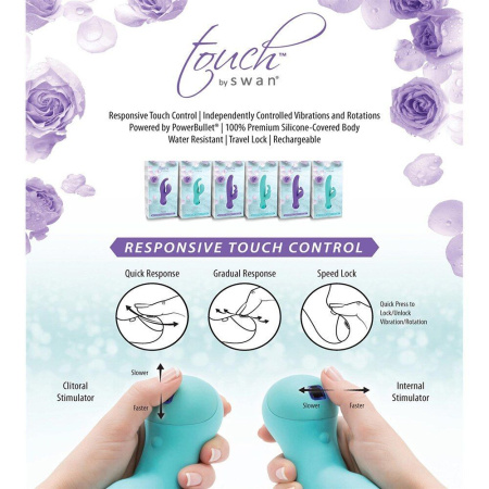 Вибратор-кролик с сенсорным управлением Touch by SWAN - Solo Purple, глубокая вибрация, для точки G || Вібратор-кролик з сенсорним управлінням Touch by SWAN - Solo Purple, глибока вібрація, для точки G