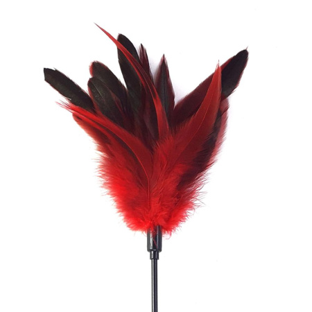 Щекоталка с пером петуха Art of Sex – Feather Paddle, красная || Лоскітка з пером півня Art of Sex – Feather Paddle, червона