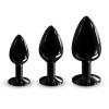 Металлическая анальная пробка с кристаллом Dorcel Diamond Plug Black M || Металева анальна пробка з кристалом Dorcel Diamond Plug Black M