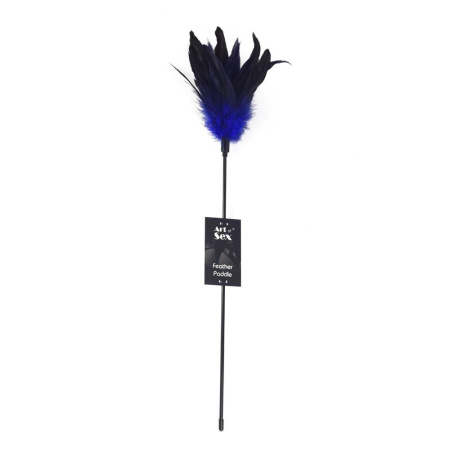 Щекоталка с пером петуха Art of Sex – Feather Paddle, синяя || Лоскітка з пером півня Art of Sex – Feather Paddle, синя