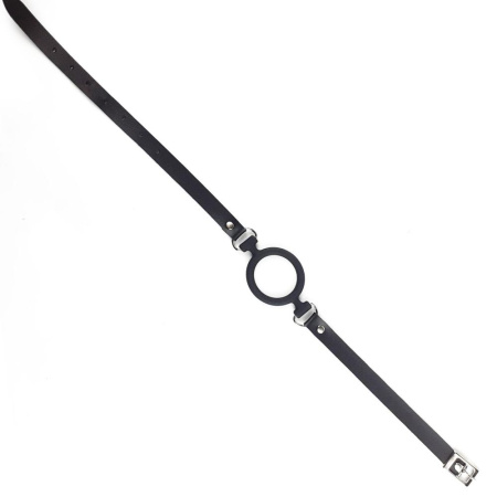 Кляп-расширитель силиконовое кольцо Art of Sex – Gag Ring, черный, натуральная кожа || Кляп-розширювач силіконове кільце Art of Sex – Gag Ring, чорний, натуральна шкіра