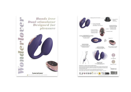 Виброяйцо с вакуумной клиторальной стимуляцией Love To Love Wonderlover MIDNIGHT INDIGO || Віброяйце з вакуумною кліторальною стимуляцією Love To Love Wonderlover MIDNIGHT INDIGO