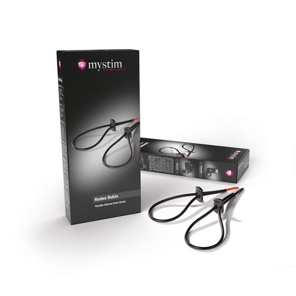 Утяжка для пениса Mystim Rodeo Robin, пара силиконовых токопроводящих лассо