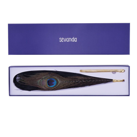 Щекоталка LOCKINK SEVANDA Natural Peacock Flirting Feather Tickler, перо павлина || Лоскітка LOCKINK SEVANDA Natural Peacock Flirting Feather Tickler, перо павича