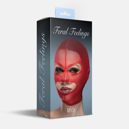 Маска сетка с открытым ртом и глазами Feral Feelings - Mask Red || Маска сітка з відкритим ротом та очима Feral Feelings - Mask Red