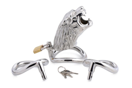 Клетка для пениса Master Series: Tiger King Cock Cage With Lock, три кольца, замок, три ключа || Клітка для пеніса Master Series: Tiger King Cock Cage With Lock, три кільця, замок, три ключі