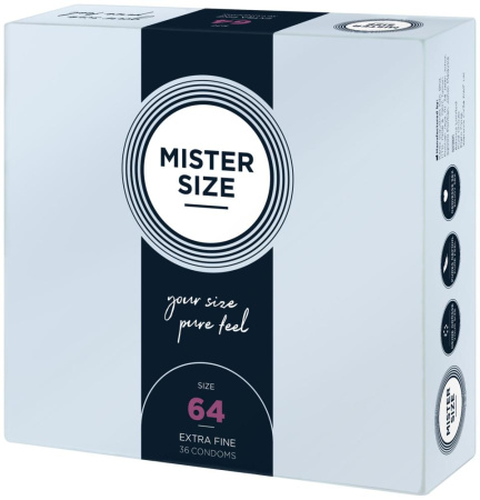 Презервативы Mister Size - pure feel - 64 (36 condoms), толщина 0,05 мм || Презервативи Mister Size - pure feel - 64 (36 condoms), товщина 0,05 мм