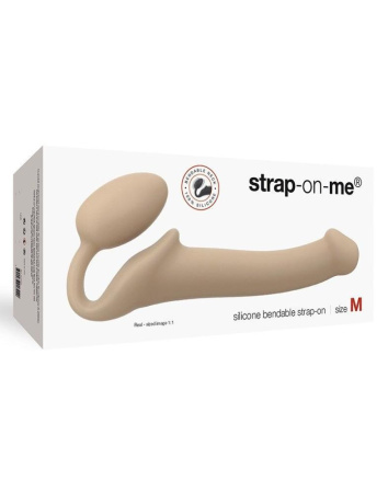Безремневой страпон Strap-On-Me Flesh M, полностью регулируемый, диаметр 3,3см || Безремінний страпон Strap-On-Me Flesh M, повністю регульований, діаметр 3,3 см