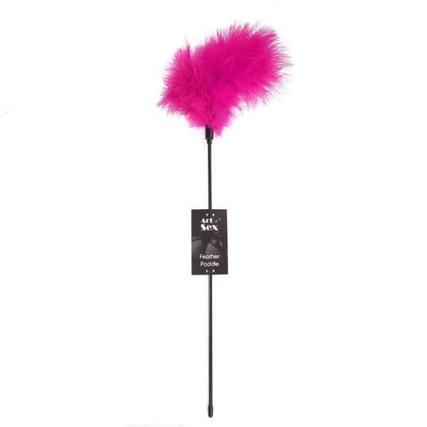 Пір’яна лоскоталка з індичого пера Art of Sex – Feather Paddle, темно-рожева