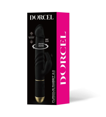 Вибратор Dorcel Furious Rabbit 2.0 с возвратно-поступательными движениями головки, перезаряжаемый || Вібратор Dorcel Furious Rabbit 2.0 зі зворотно-поступальними рухами головки, перезаряджуваний