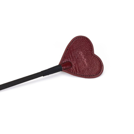 Шлепалка-сердечко Liebe Seele Wine Red Riding Crop with Heart-Shape Tip, натуральная кожа || Шльопалка-сердечко Liebe Seele Wine Red Riding Crop with Heart-Shape Tip, натуральна шкіра