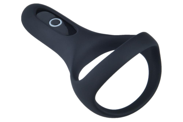 Двойное эрекционное кольцо Fun Town Rise Black, управление со смартфона