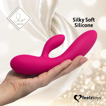 Гибкий вибратор кролик с двумя моторами FeelzToys Lea Rabbit Vibrator Rubine Red || Гнучкий вібратор кролик з двома моторами FeelzToys Lea Rabbit Vibrator Rubine Red