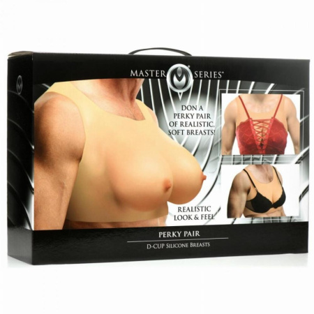 Накладная силиконовая грудь Master Series Perky Pair D-Cup Silicone Breasts || Накладні силіконові груди Master Series Perky Pair D-Cup Silicone Breasts