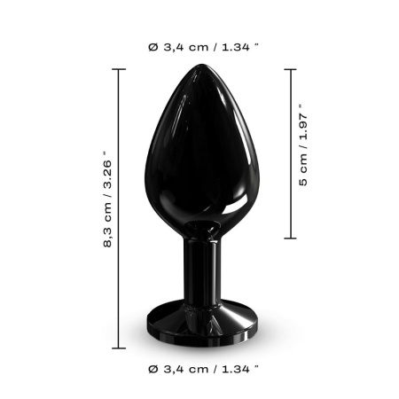 Металлическая анальная пробка с кристаллом Dorcel Diamond Plug Black M || Металева анальна пробка з кристалом Dorcel Diamond Plug Black M