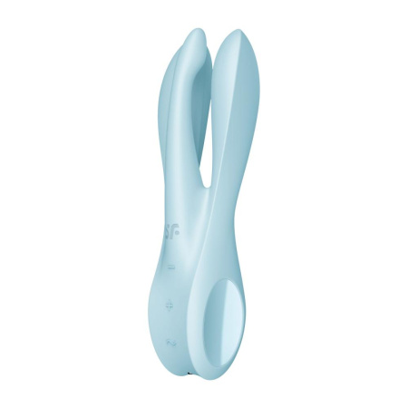 Клиторальный вибратор Satisfyer Threesome 1 Light Blue с тремя гибкими пальчиками || Кліторальний вібратор Satisfyer Threesome 1 Light Blue з трьома гнучкими пальчиками