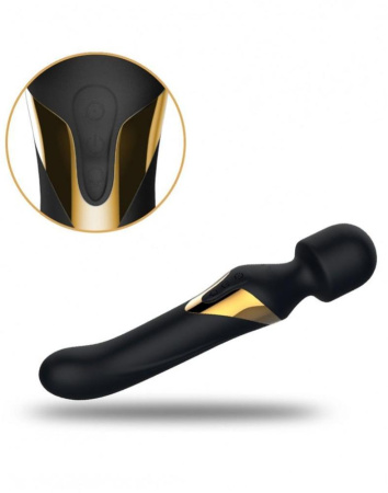 Вибромассажер 2в1 Dorcel Dual Orgasms Gold классический массажер и вибратор с жемчужным массажем || Вібромасажер 2в1 Dorcel Dual Orgasms Gold класичний масажер і вібратор з перлинним масажем