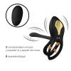Смарт-эрекционное кольцо Zalo - BAYEK Obsidian Black, двойное с вводимой частью, пульт ДУ || Смарт-ерекційне кільце Zalo - BAYEK Obsidian Black, подвійне з ввідною частиною, пульт ДК